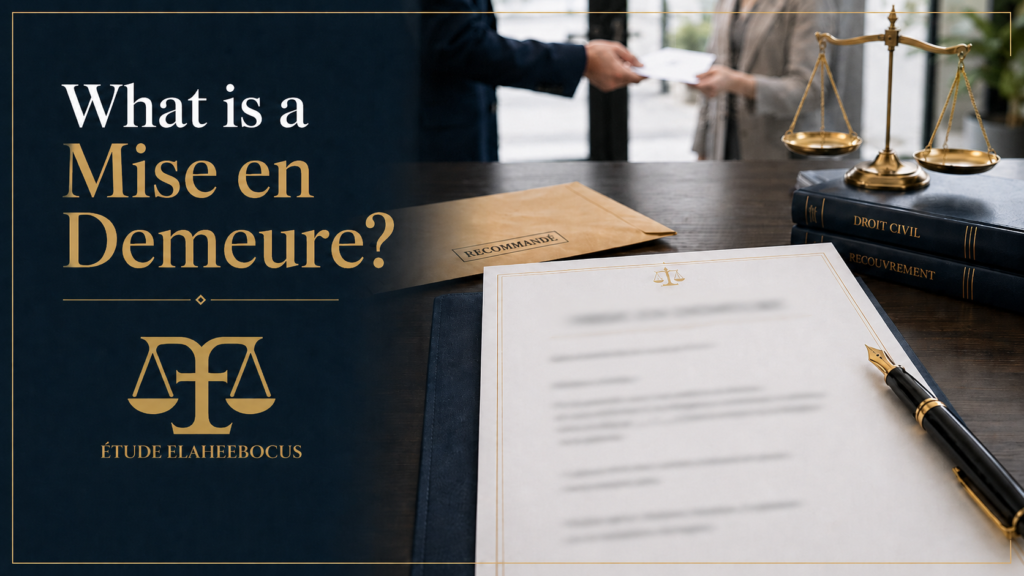 What is a mise en demeure - Etude Elaheebocus
